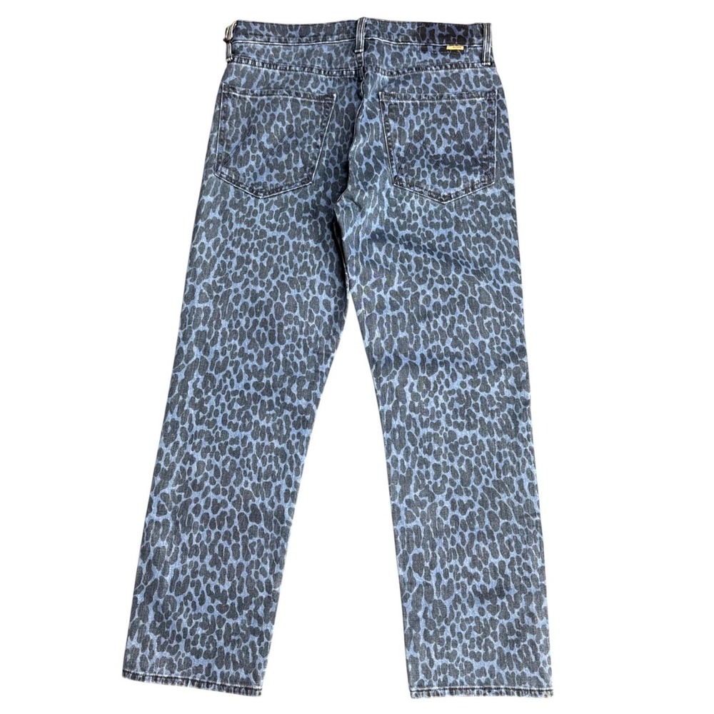 MOTHER Blue Leopard Print Straight Leg Jeans - Picture 3 of 16